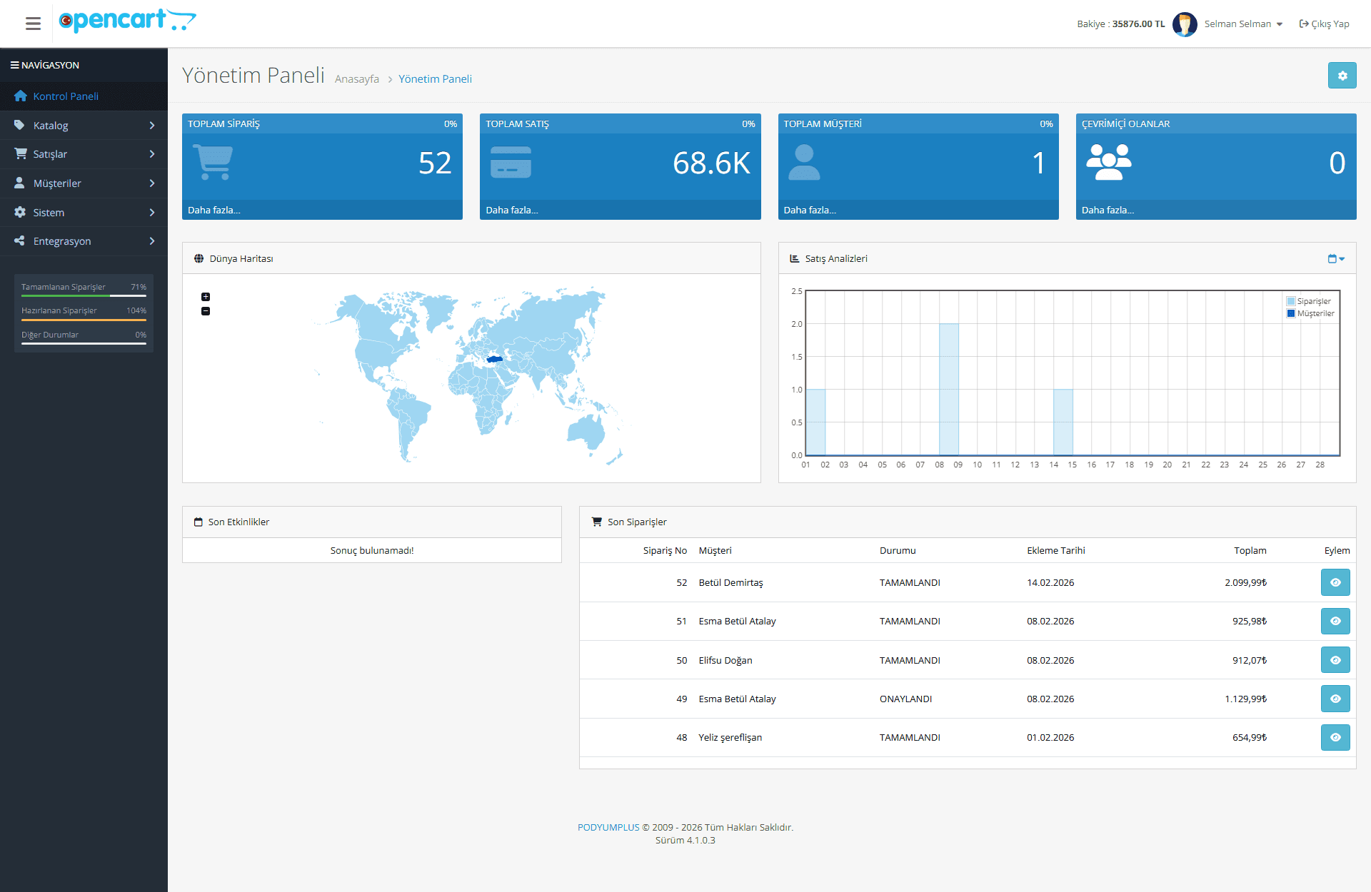 Depom360 entegrasyon paneli